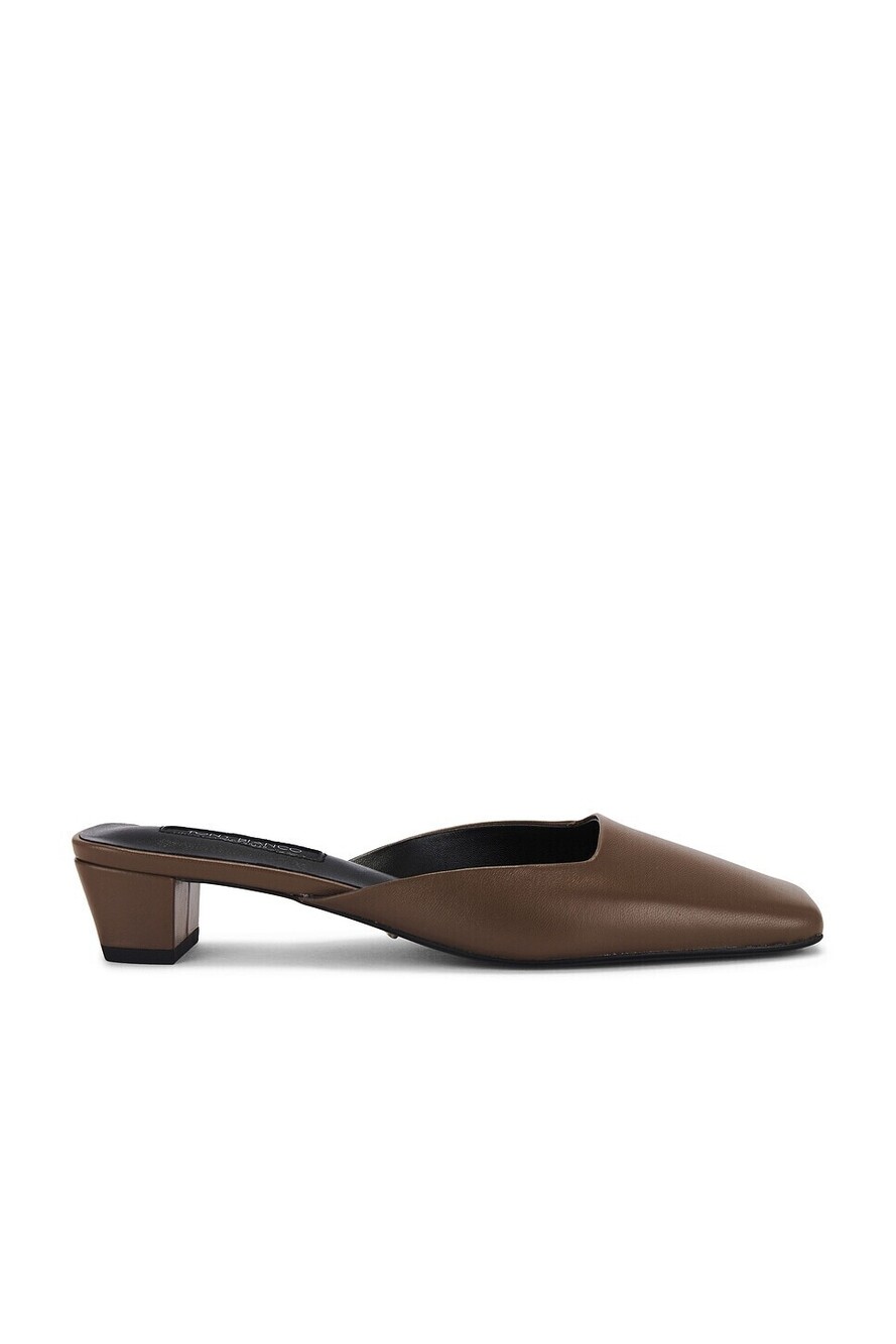 Tony Bianco Harriet Mule in Liqueur leather low block heel square toe slip-on